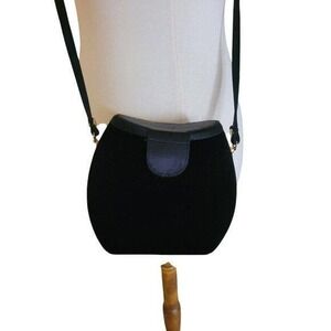 Cache' Vintage Black Velvet and Satin Evening Bag